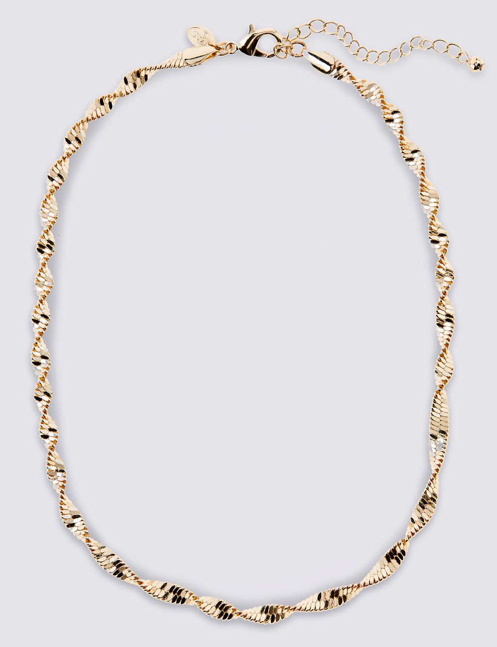 Gold Plated Twist Sparkle Rope Necklace 1 of 3