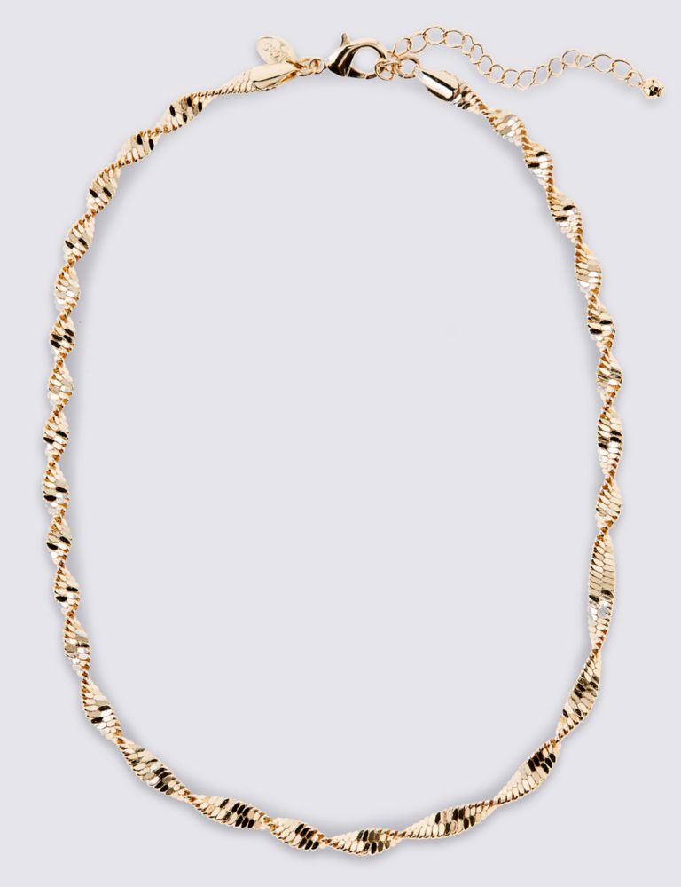 Gold Plated Twist Sparkle Rope Necklace 2 of 3