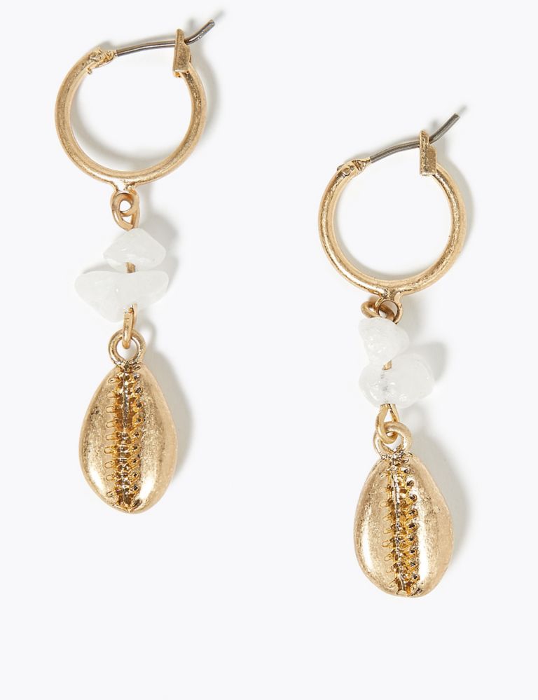 Gold Shell Drop Earrings 1 of 1