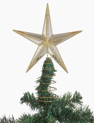 Christmas Tree Star Topper Uk : 20cm Champagne Rattan Tree Topper Star : It features four colors that change every few seconds.