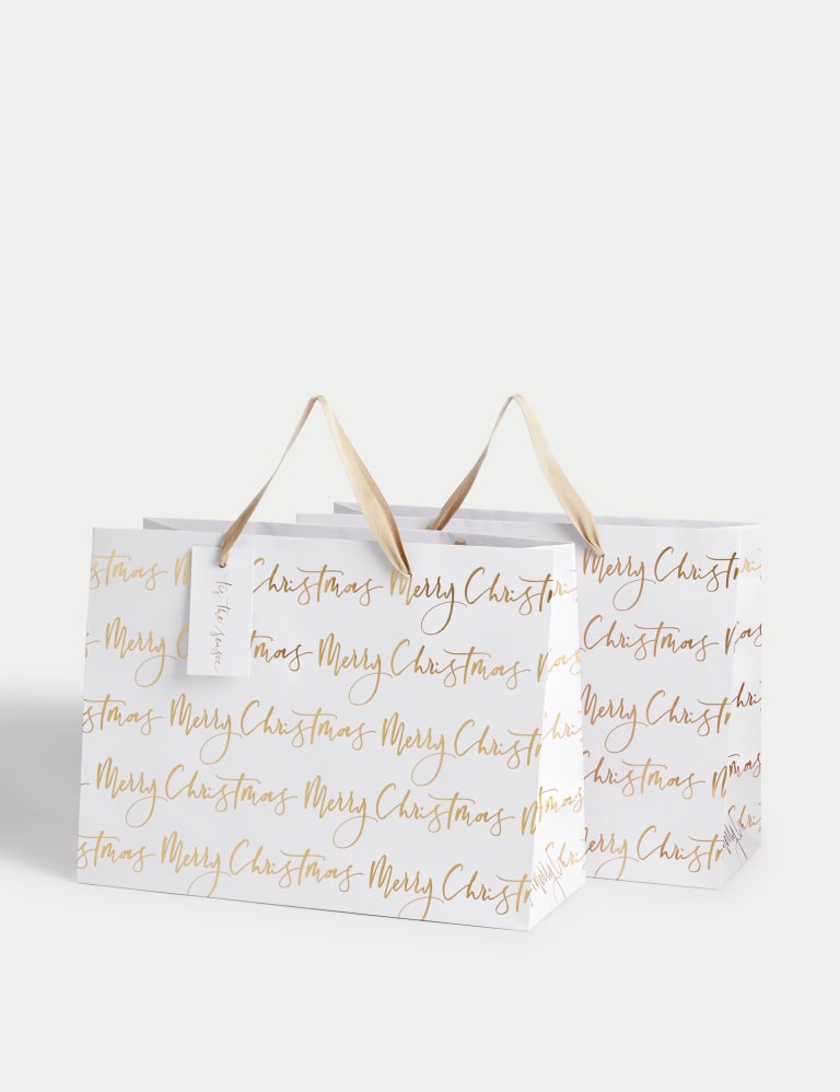 Gold christmas gift bags clearance