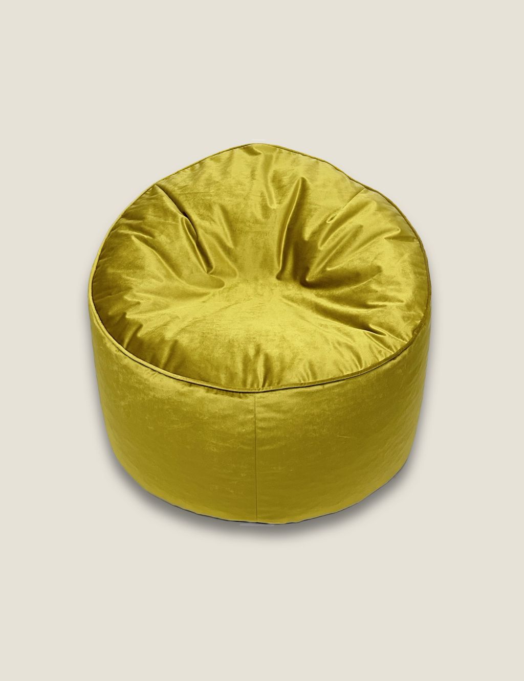Gold Velvet Beanbag Chair 1 of 2