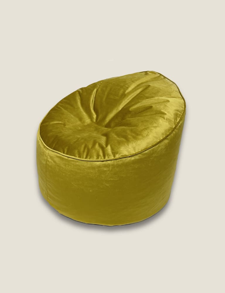 Gold Velvet Beanbag Chair 2 of 2