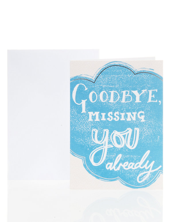 Goodbye Missing You Cloud Greetings Card Image 1 of 1