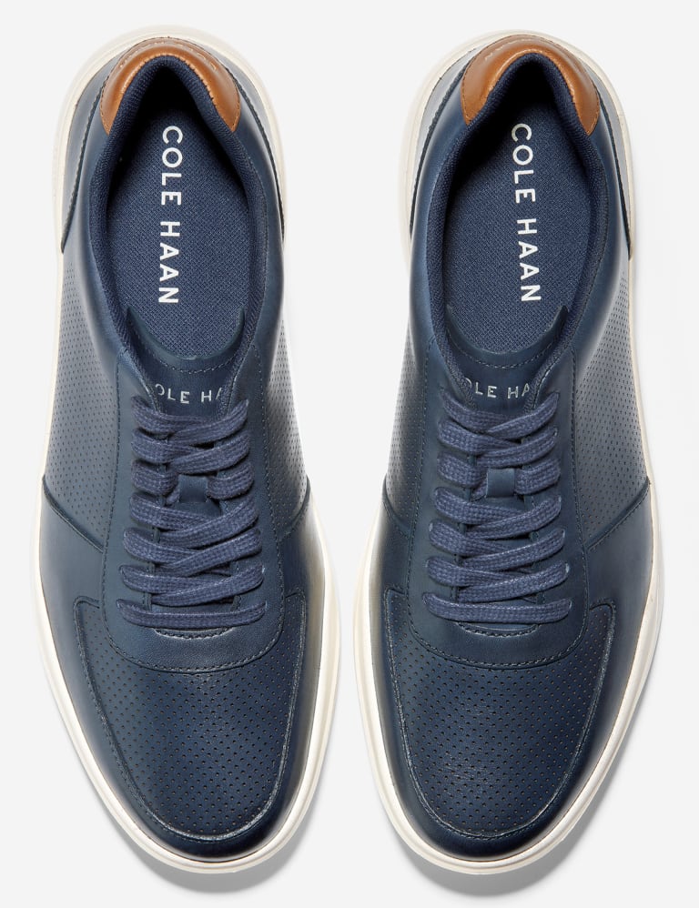 Grand Crosscourt Leather Lace Up Trainers Cole Haan M S