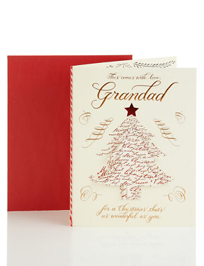 Grandad 3D Christmas Tree Christmas Card Image 2 of 3