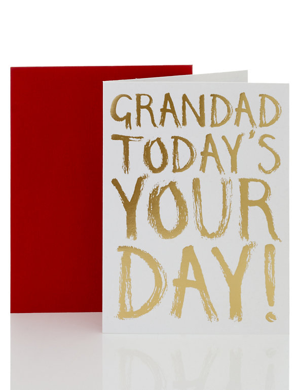 Grandad Gold Foil Birthday Card Image 1 of 2