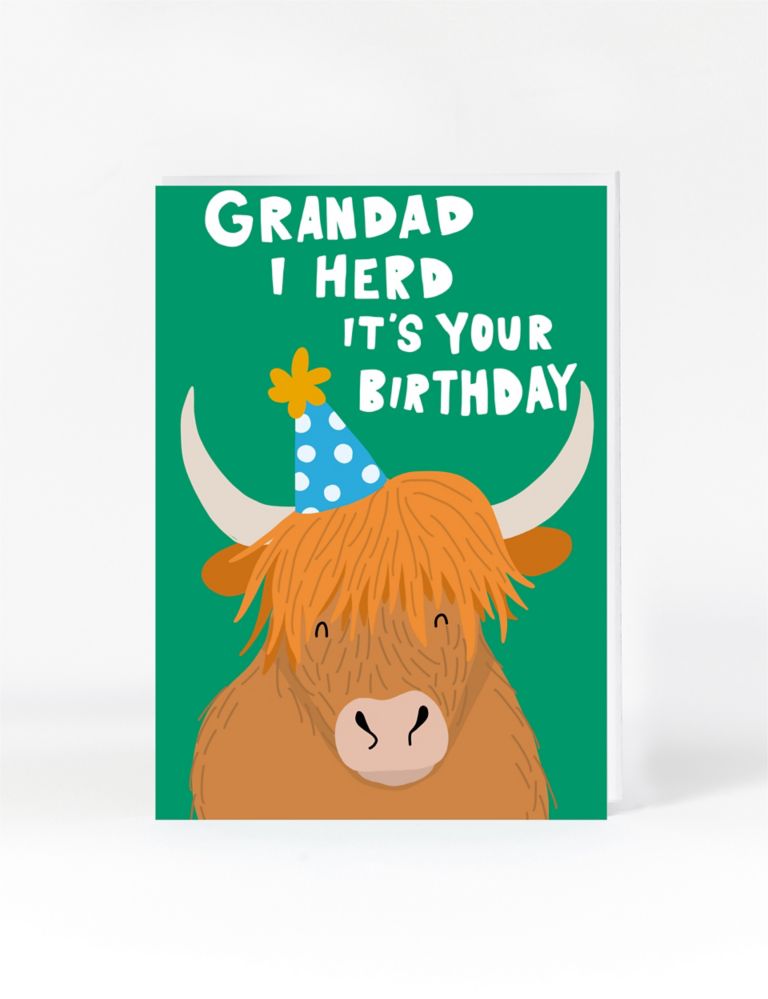 Grandad Highland Cow Birthday Card