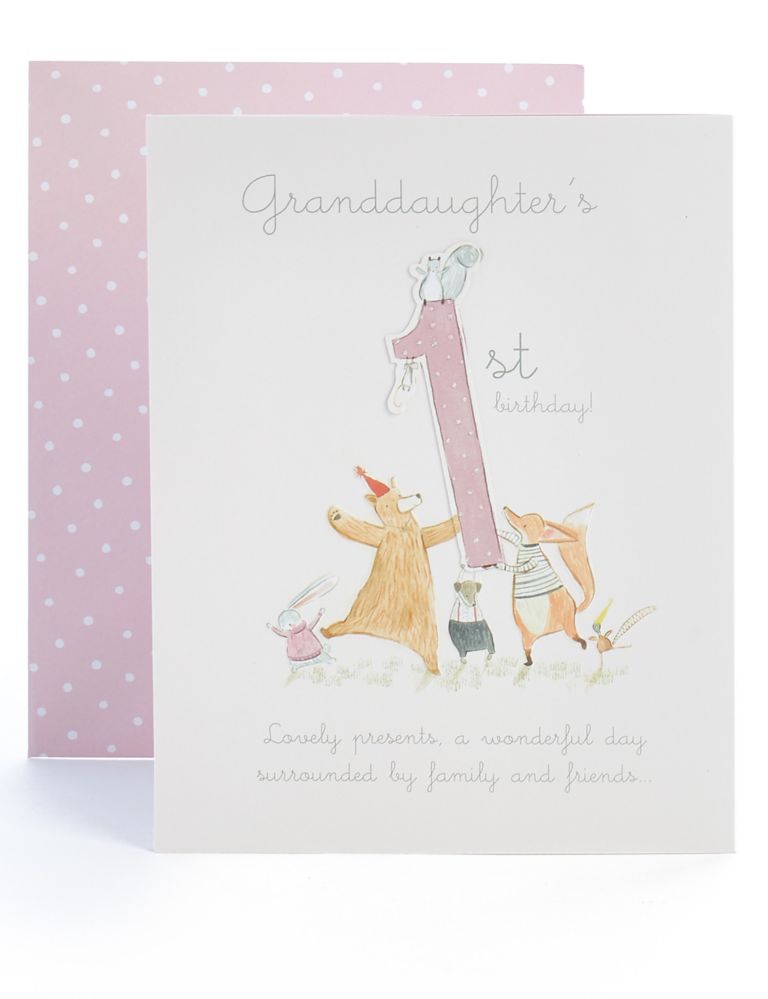 Granddaughter 1st Birthday Card 1 of 3