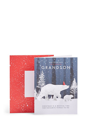 Grandson Polar Bear Christmas Card Image 2 of 3