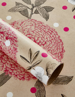 Graphic Chrysanthemum Roll Wrapping Paper M&S