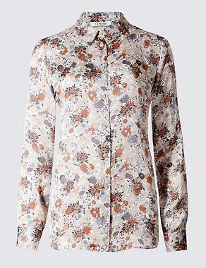 Graphic Daisy Print Long Sleeve Blouse Image 2 of 4