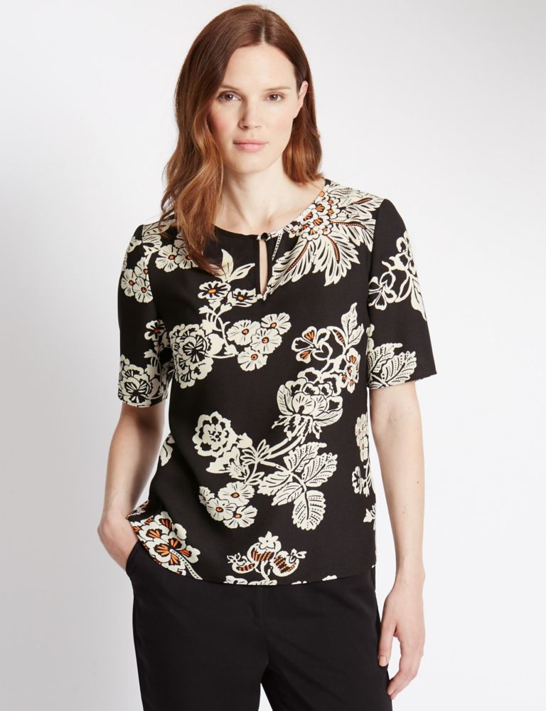Graphic Floral Blouse 1 of 3