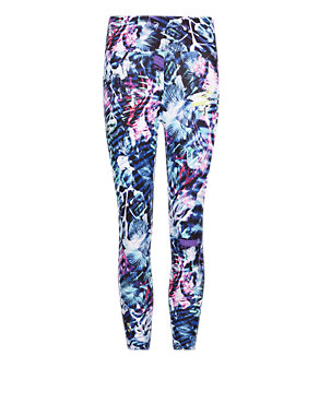 Graphic Floral Cropped Leggings Image 2 of 4
