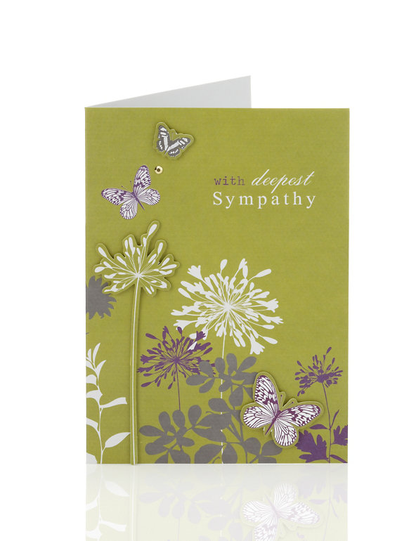Green Butterfly Sympathy Card Image 1 of 2