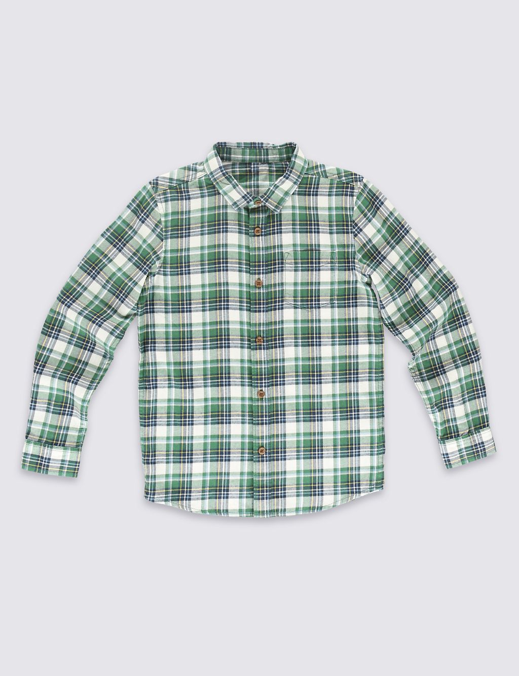 Green Checked Denim Wall Shirt (3-14 Years) 1 of 5