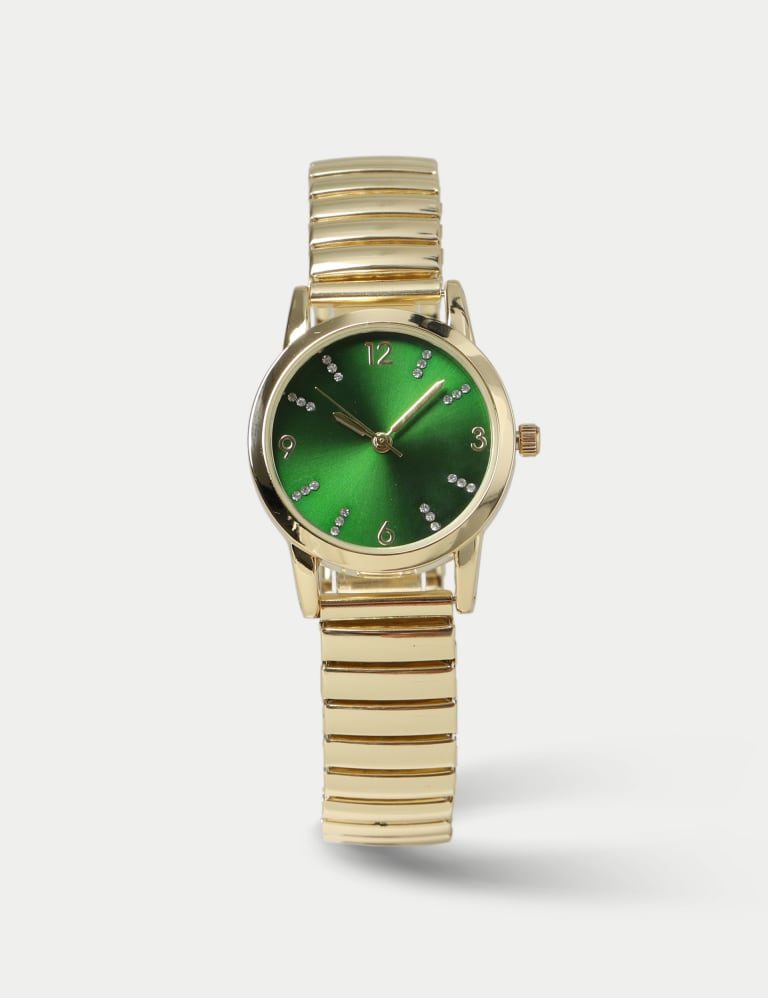 Silver watch with green face new arrivals