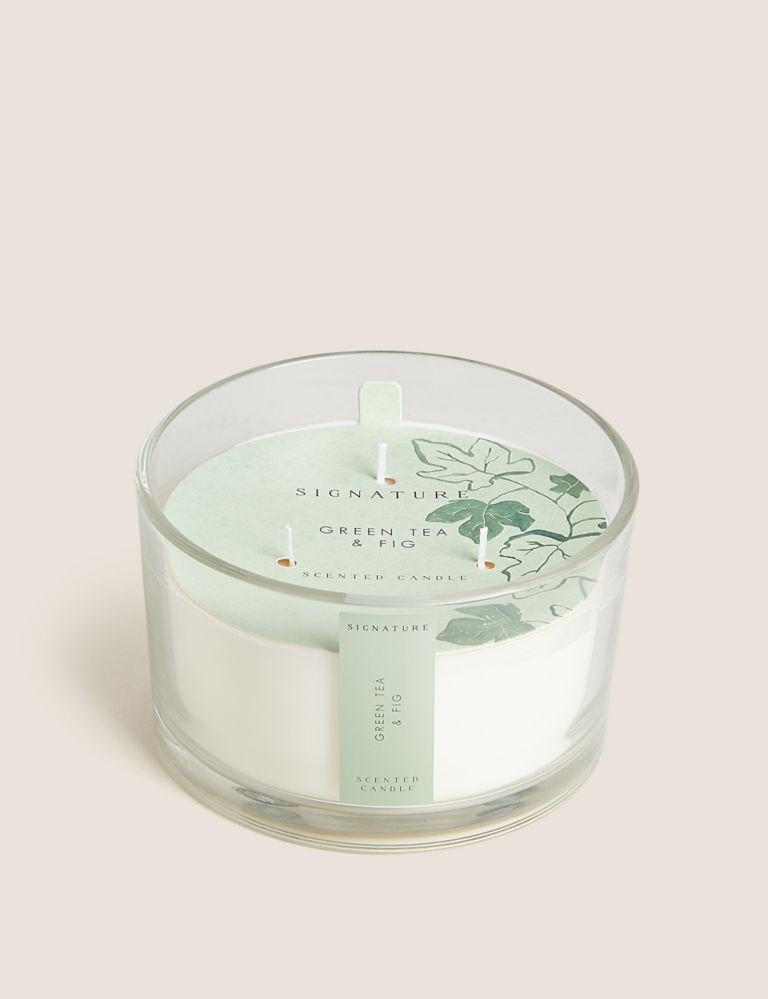 Green Tea & Fig 3 Wick Candle 4 of 5