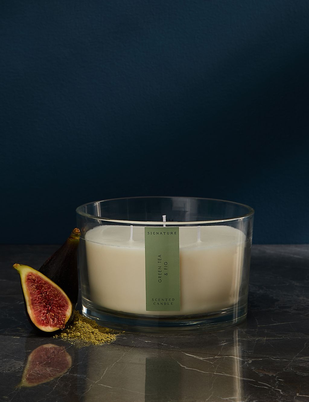Green Tea & Fig 3 Wick Candle 1 of 5