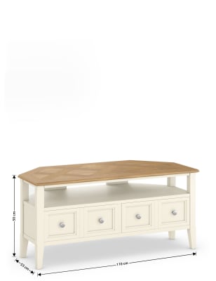 Large cream corner tv clearance unit