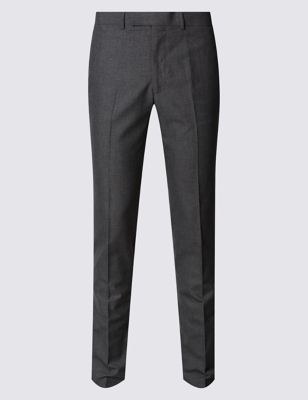 Grey Checked Modern Slim Fit Trousers Image 2 of 4