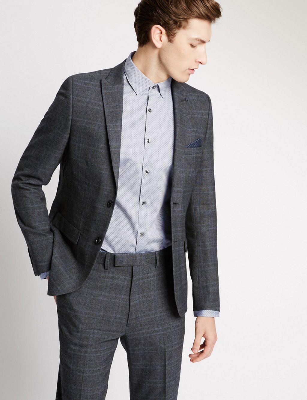 Grey Checked Modern Tailored Fit Jacket 2 of 7
