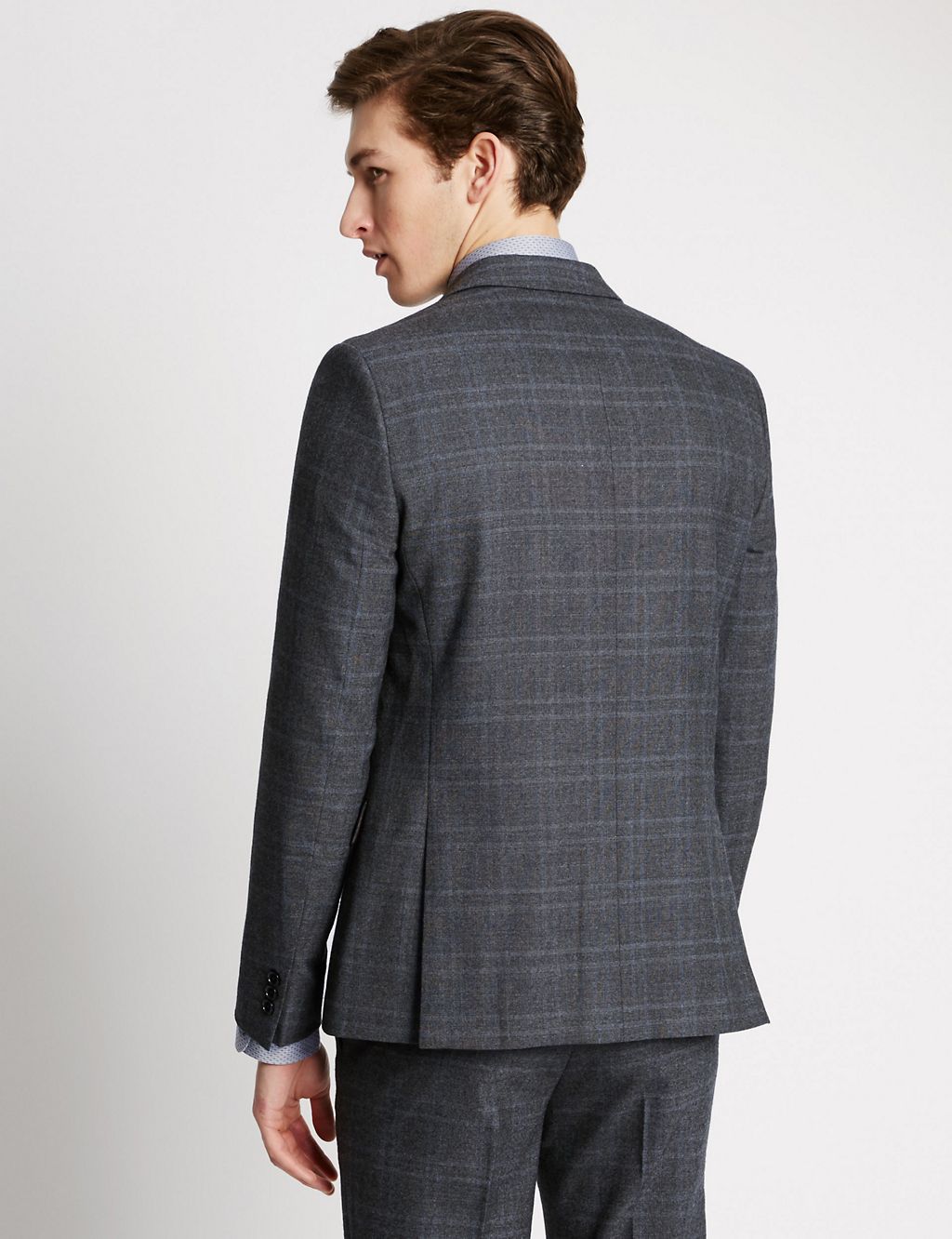 Grey Checked Modern Tailored Fit Jacket 6 of 7