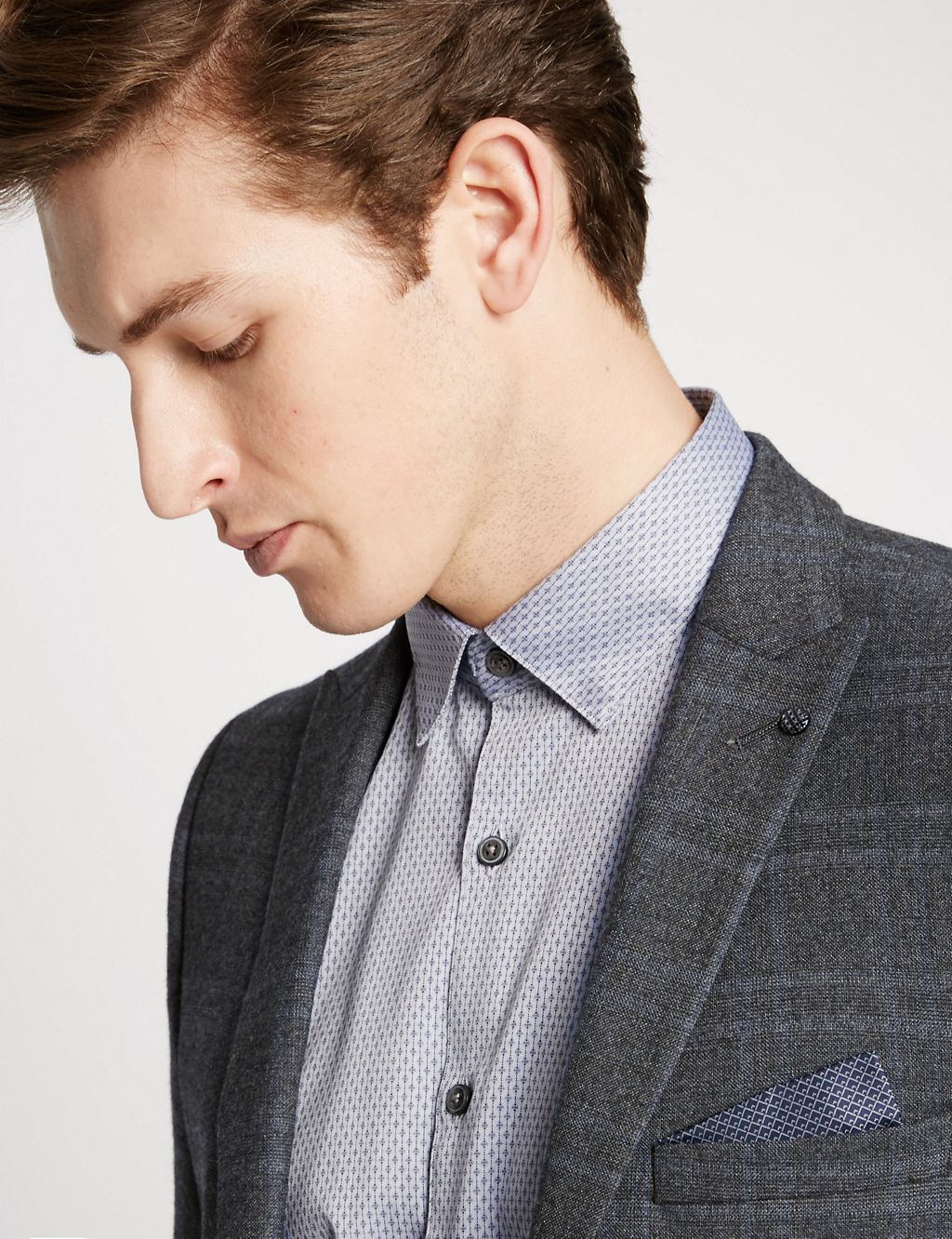Grey Checked Modern Tailored Fit Jacket 4 of 7
