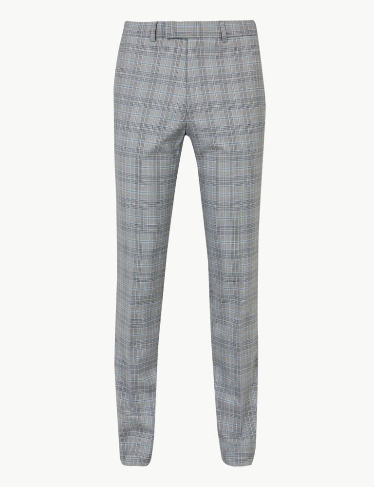 Grey Checked Skinny Fit Trousers 2 of 5