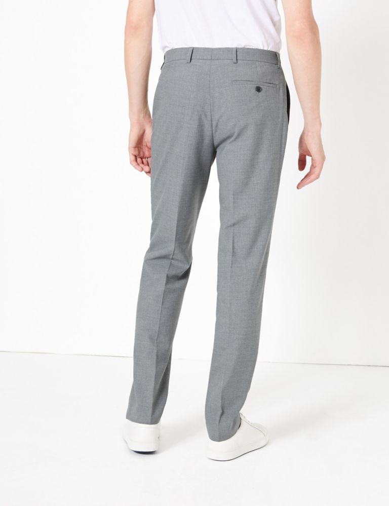 Grey Checked Slim Fit  Trousers 3 of 5