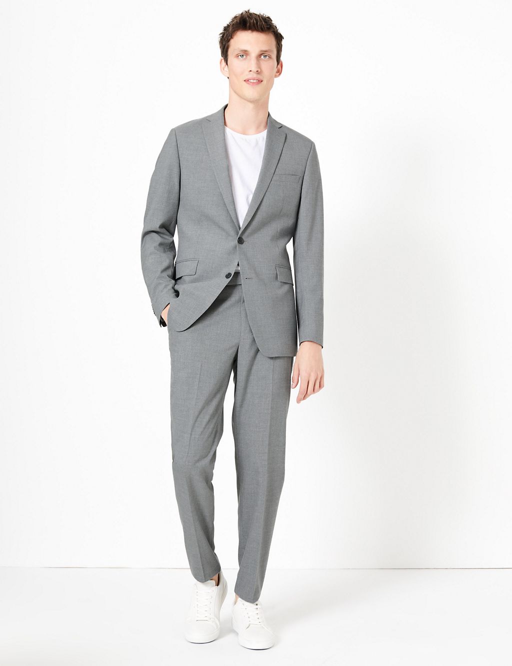 Grey Checked Slim Fit  Trousers 5 of 5
