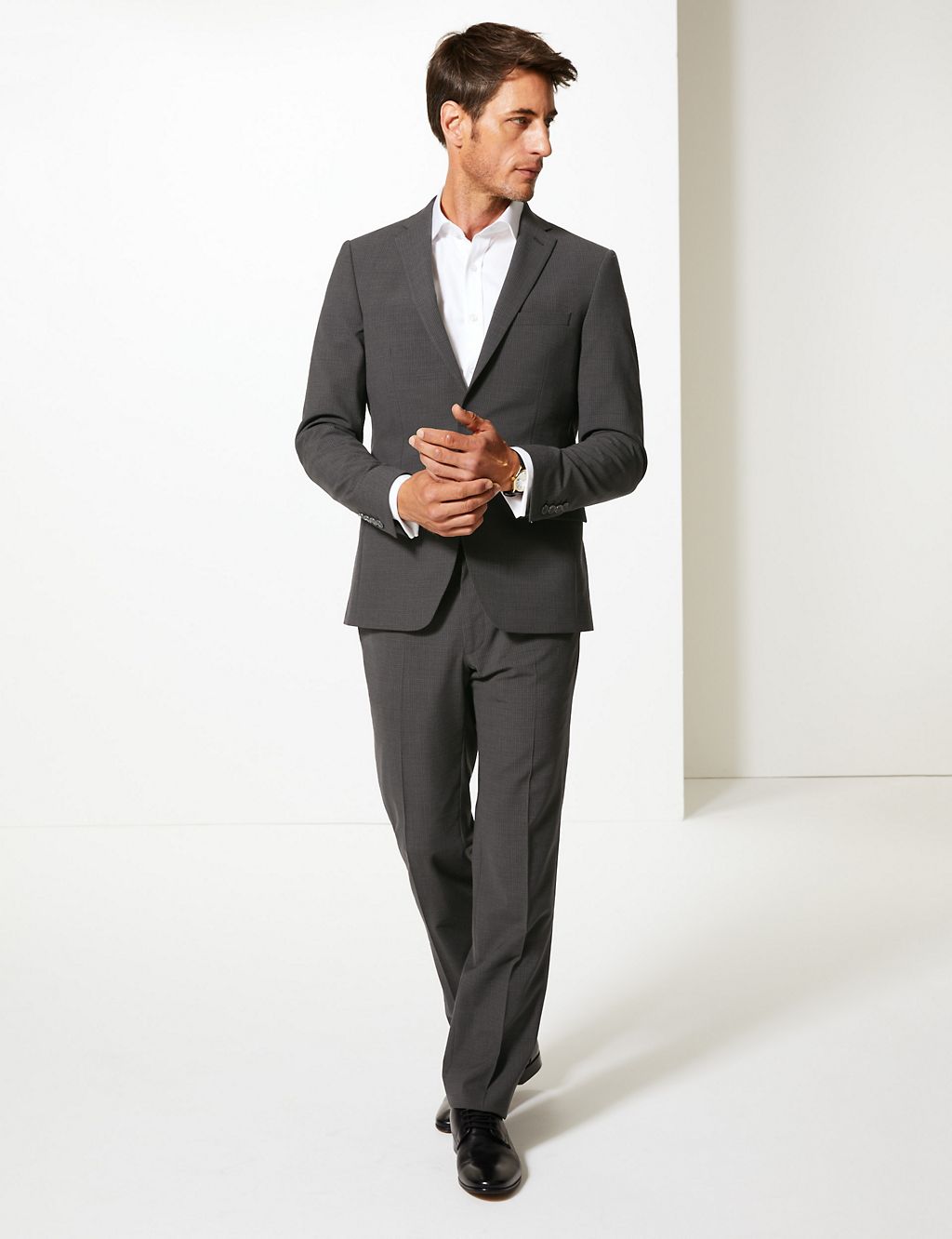 Grey Checked Tailored Fit Trousers 6 of 6