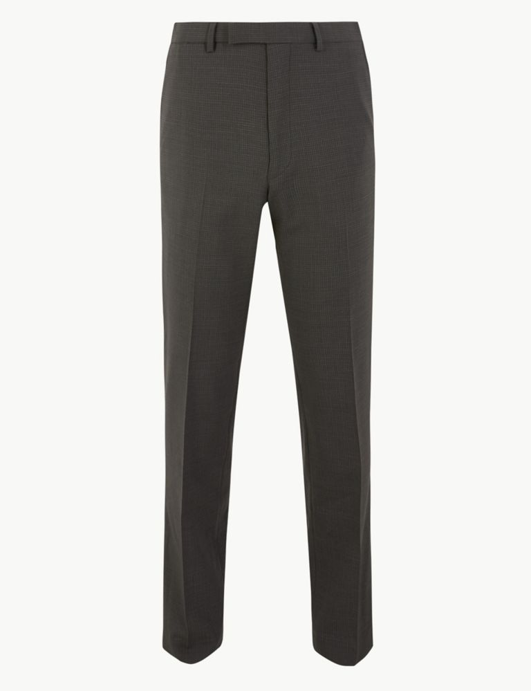 Grey Checked Tailored Fit Trousers 2 of 6