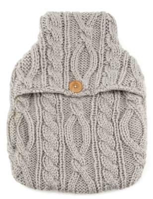 Grey Knitted Hot Water Bottle M&S
