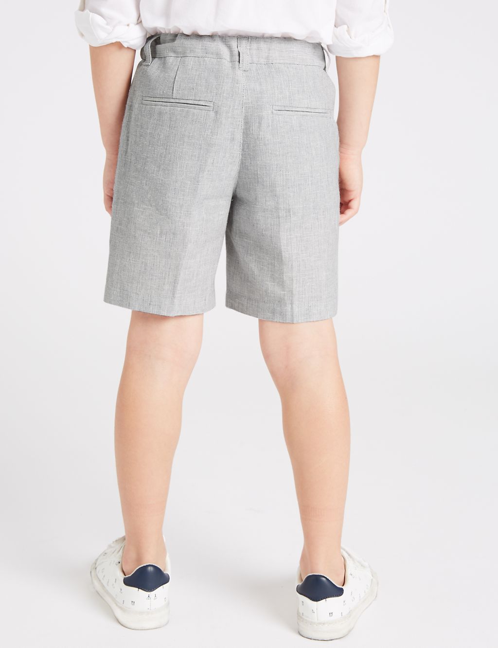 Grey Linen Blend Shorts (3 Months - 7 Years) 4 of 4