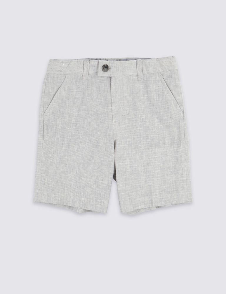 Grey Linen Blend Shorts (3 Months - 7 Years) 2 of 4