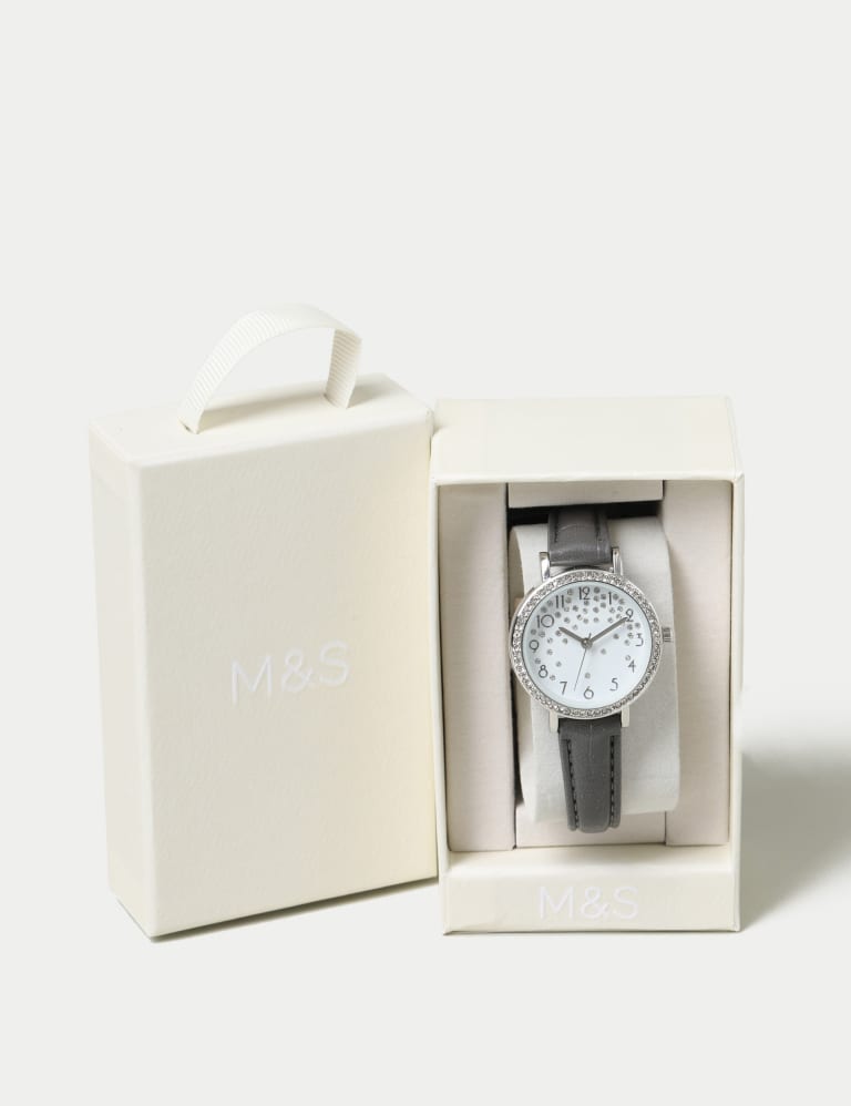 Grey Rhinestone Face Watch M S Collection M S