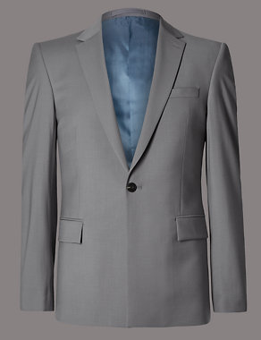 Grey Slim Fit 1 Button Jacket Image 2 of 8