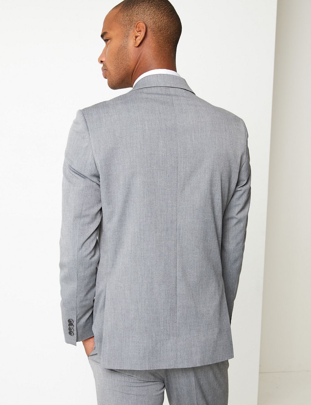 Grey Slim Fit Suit Jacket with Stretch 4 of 6