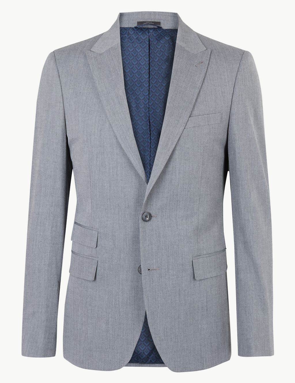 Grey Slim Fit Suit Jacket with Stretch 1 of 6