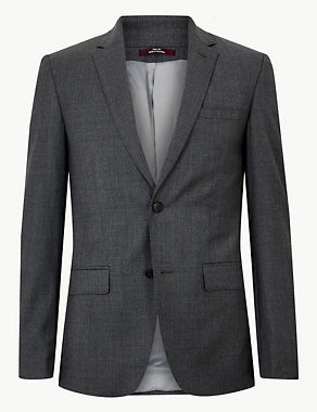 Grey Slim Fit Wool Jacket Image 2 of 7