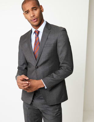 Grey slim fit on sale jacket