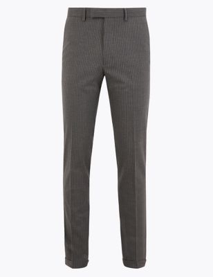 Grey Striped Skinny Fit Trousers | Limited Edition | M&S