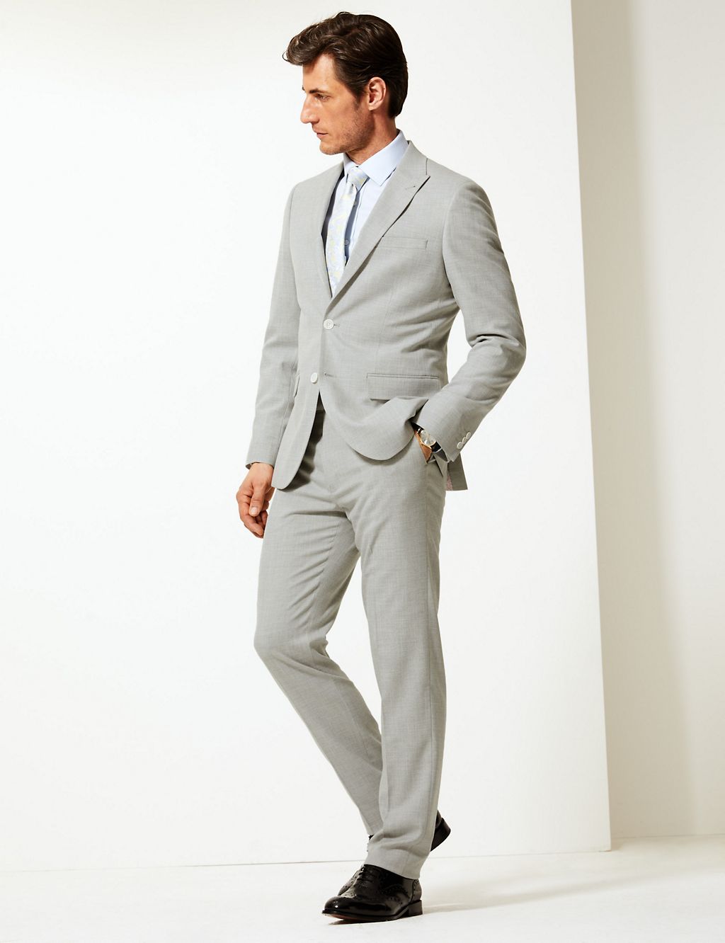 Grey Tailored Fit Trousers 3 of 4