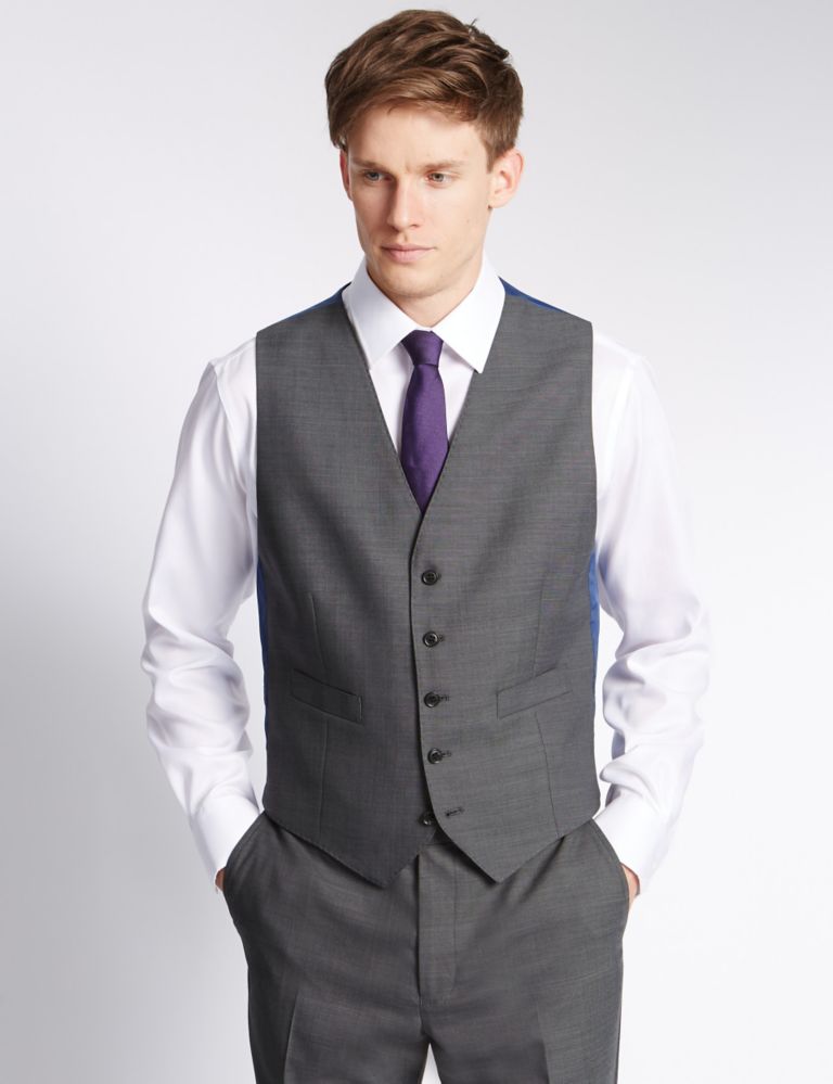 Grey Tailored Fit Waistcoat 1 of 4