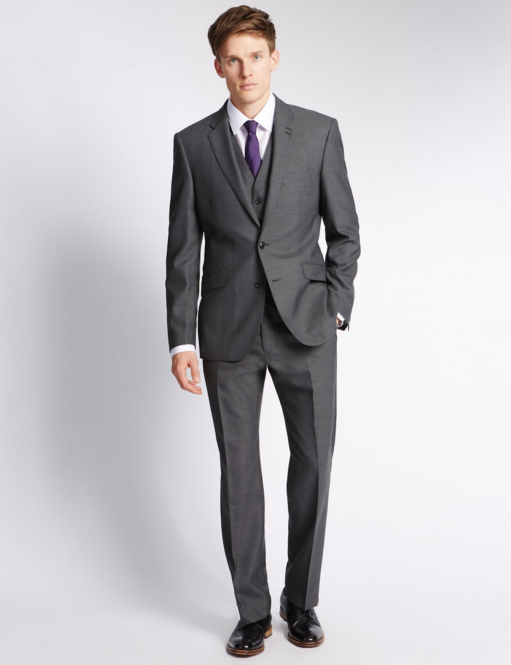 Grey Tailored Fit Waistcoat 4 of 4