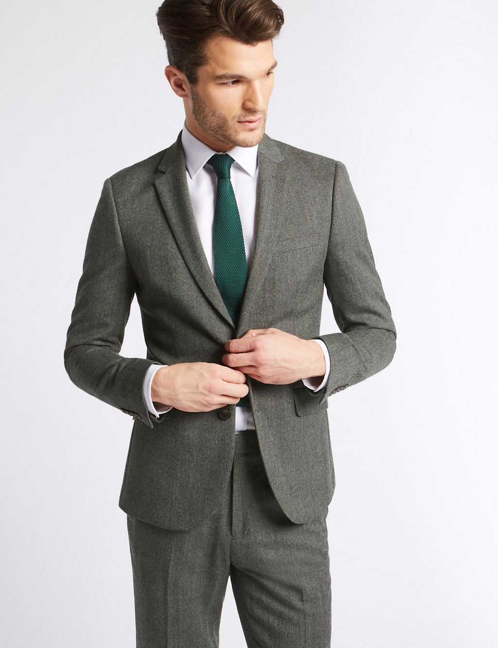 Grey Textured Modern Slim Fit Jacket 7 of 8