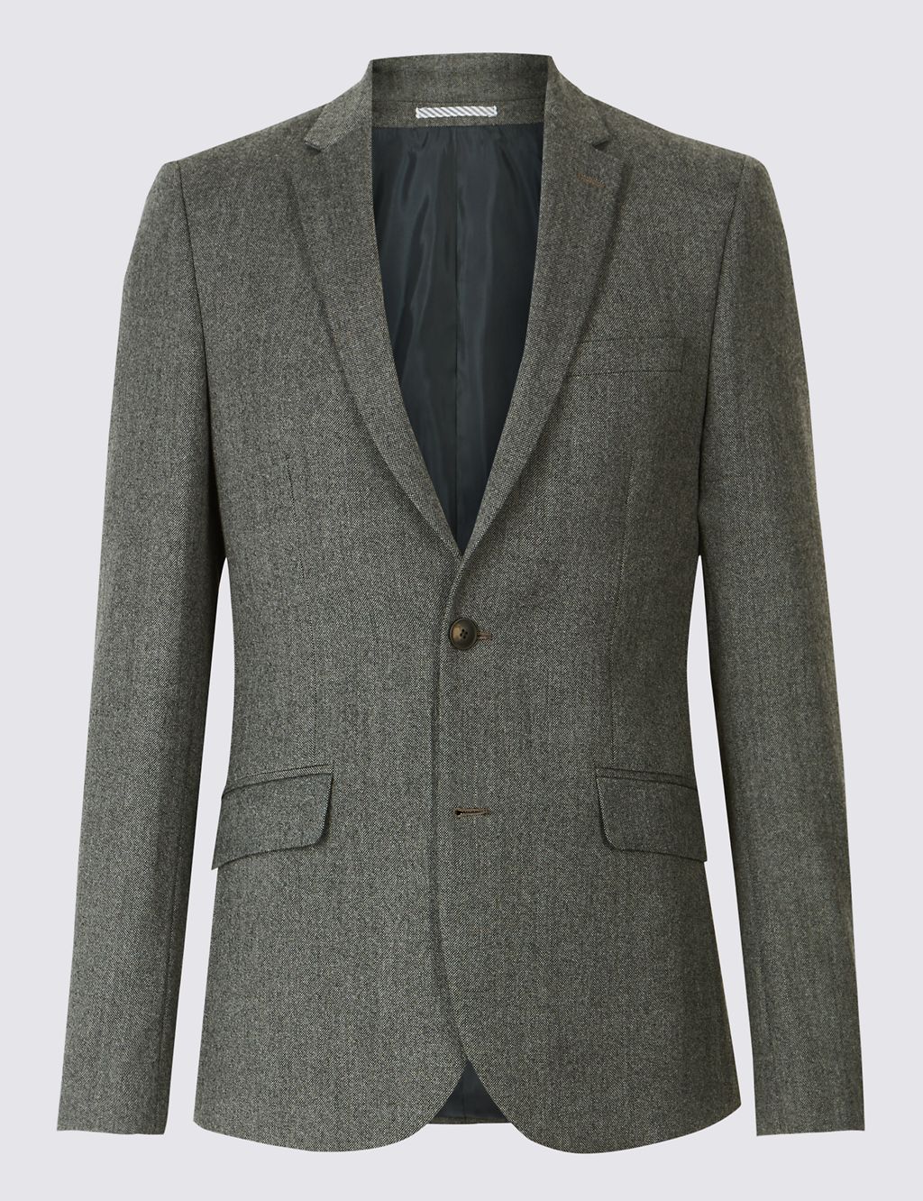 Grey Textured Modern Slim Fit Jacket 1 of 8