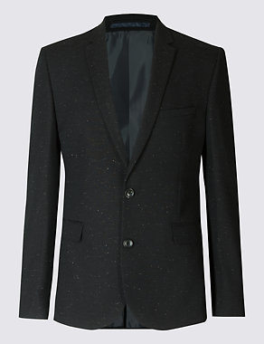 Grey Textured Modern Slim Fit Puppytooth Jacket Image 2 of 8