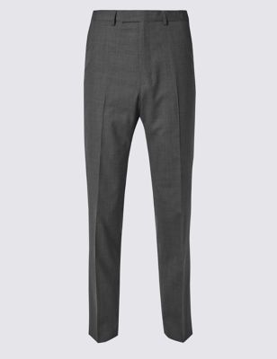 Grey Textured Regular Fit Trousers Image 2 of 4